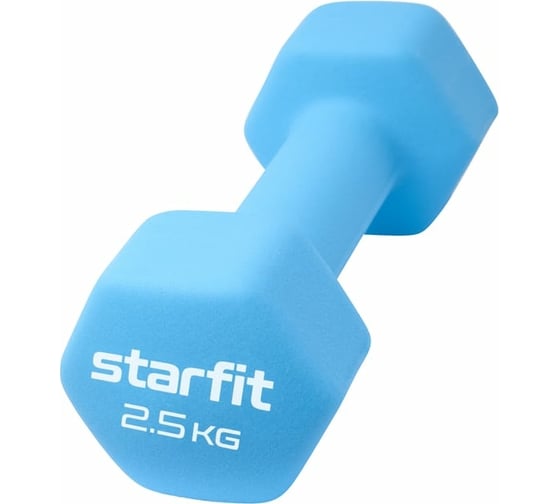Изображение товара Неопреновая гантель Starfit DB-201 2.5 кг, синий пастель ЦБ-00001428