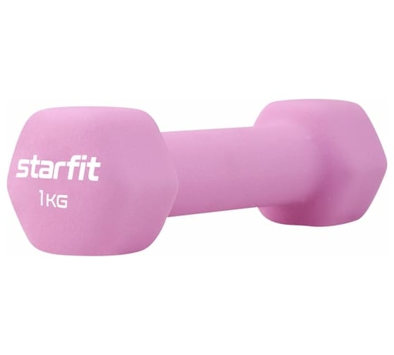 Изображение товара Неопреновая гантель Starfit DB-201 1 кг, розовый пастель ЦБ-00001426