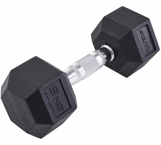 Изображение товара Гексагональная обрезиненная гантель Starfit DB-301 9 кг, черный УТ-00019790