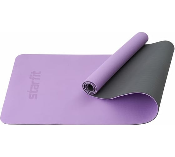 Изображение товара Коврик для йоги и фитнеса Starfit FM-201 TPE, 0.6 см, 183x61 см, фиолетовый пастель/серый Starfit ЦБ-00001565