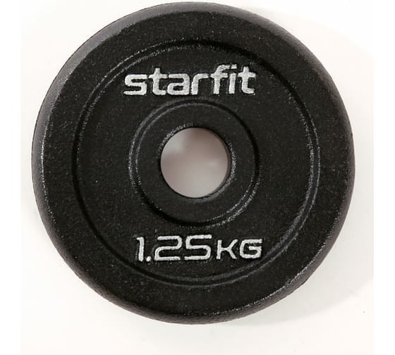 Изображение товара Чугунный диск Starfit BB-204 1.25 кг, d=26 мм, черный УТ-00018816