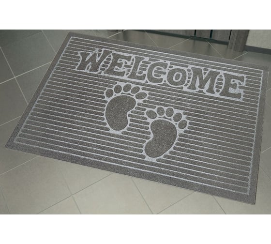 Изображение товара Влаговпитывающий коврик Kovroff Велком 60x90 см, серый П/03/03/02