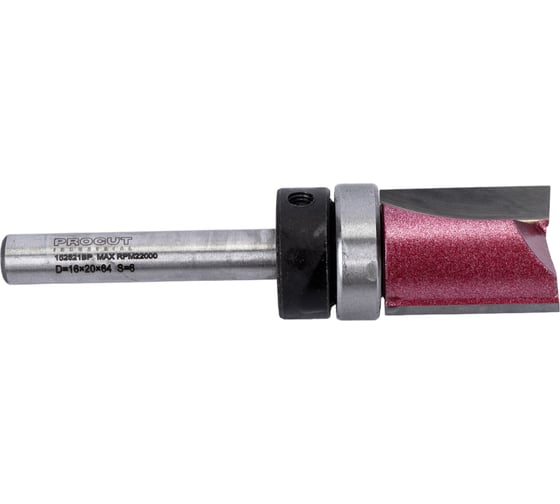 Изображение товара Фреза обгонная Z=2, 16x20x64 мм, S=6 мм, верхний подшипник PROCUT 152621BP