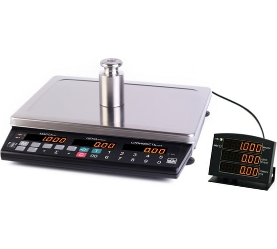 Изображение товара Торговые весы без стойки, с выносным индикатором МАССА-К МК-15.2-Т21 25065