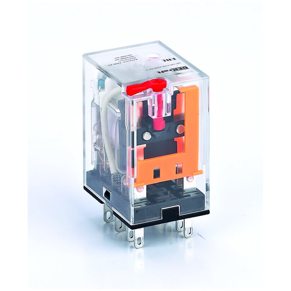 Изображение товара Промежуточное реле DEKraft 2-контактное с LED-индикатором и тест-функцией пр-102