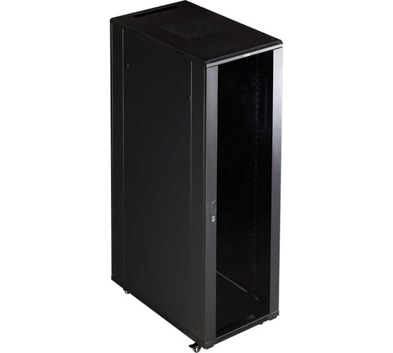 Изображение товара Шкаф TWT 19" Business, 37U 600x600, черный, передняя дверь стекло, задняя дверь распашная металл TWT-CBB-37U-6x6-G1