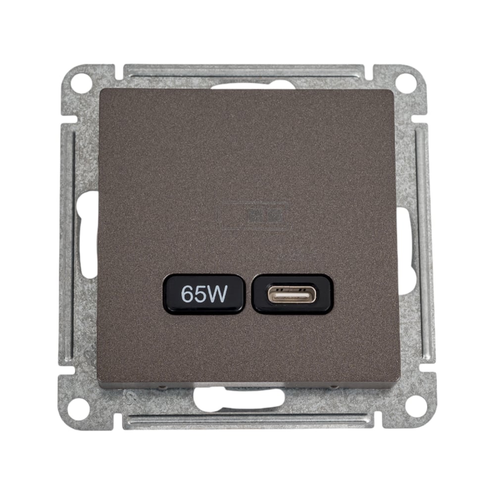 Изображение товара Розетка Systeme Electric Atlasdesign USB type-C 65W встраиваемая мокко индикатор