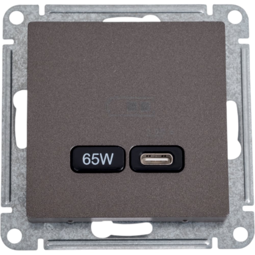 Изображение товара Розетка Systeme Electric Atlasdesign USB type-C 65W встраиваемая мокко индикатор