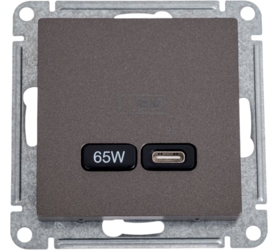 Изображение товара Розетка Systeme Electric Atlasdesign usb тип-c 65w высокоскор.заряд. qc, pd, механизм, мокко ATN000627