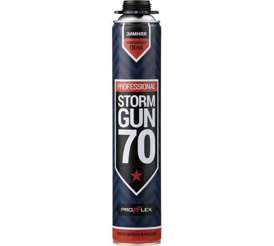 Изображение товара Пена пистолетная монтажная PROFFLEX Storm Gun 70 л зима 850 мл 70107