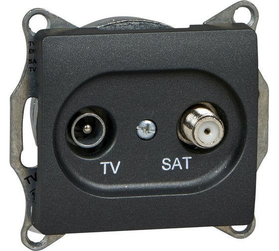 Изображение товара TV-SAT розетка Systeme Electric Glossa оконечная 1db, механизм, антрацит GSL000797
