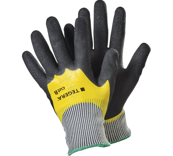 Изображение товара Противопорезные маслобензостойкие перчатки TEGERA 783, водонепроницаемая область ладони, полная двойная обливка, нитрил, размер 10 783-10