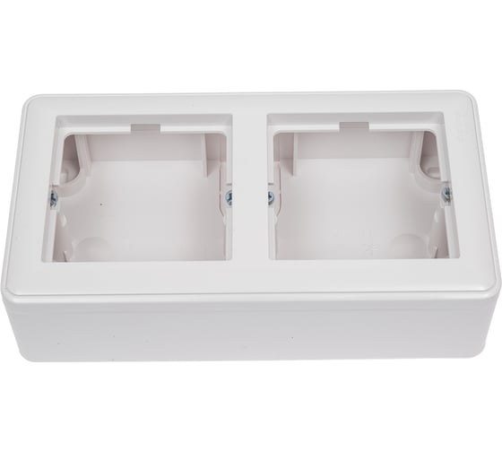 Изображение товара Подъемная коробка для наружного монтажа Systeme Electric W59 с рамкой 2-местная, белый KP-252-18