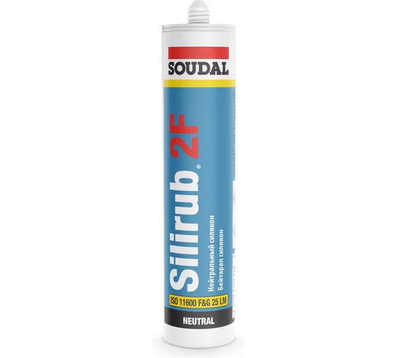 Изображение товара Нейтральный силиконовый герметик Soudal Силируб 2 F бесцветный, 300 мл 157057