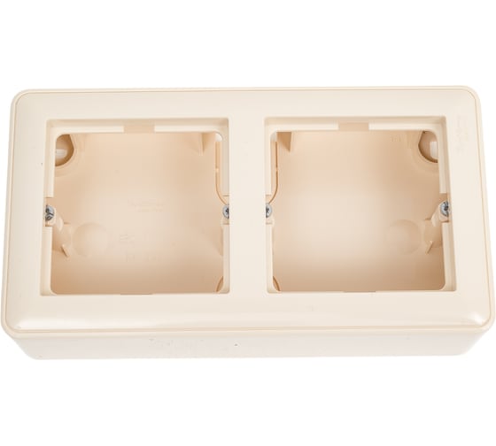 Изображение товара Подъемная коробка для наружного монтажа Systeme Electric W59 с рамкой 2-местная, слоновая кость KP-252-28