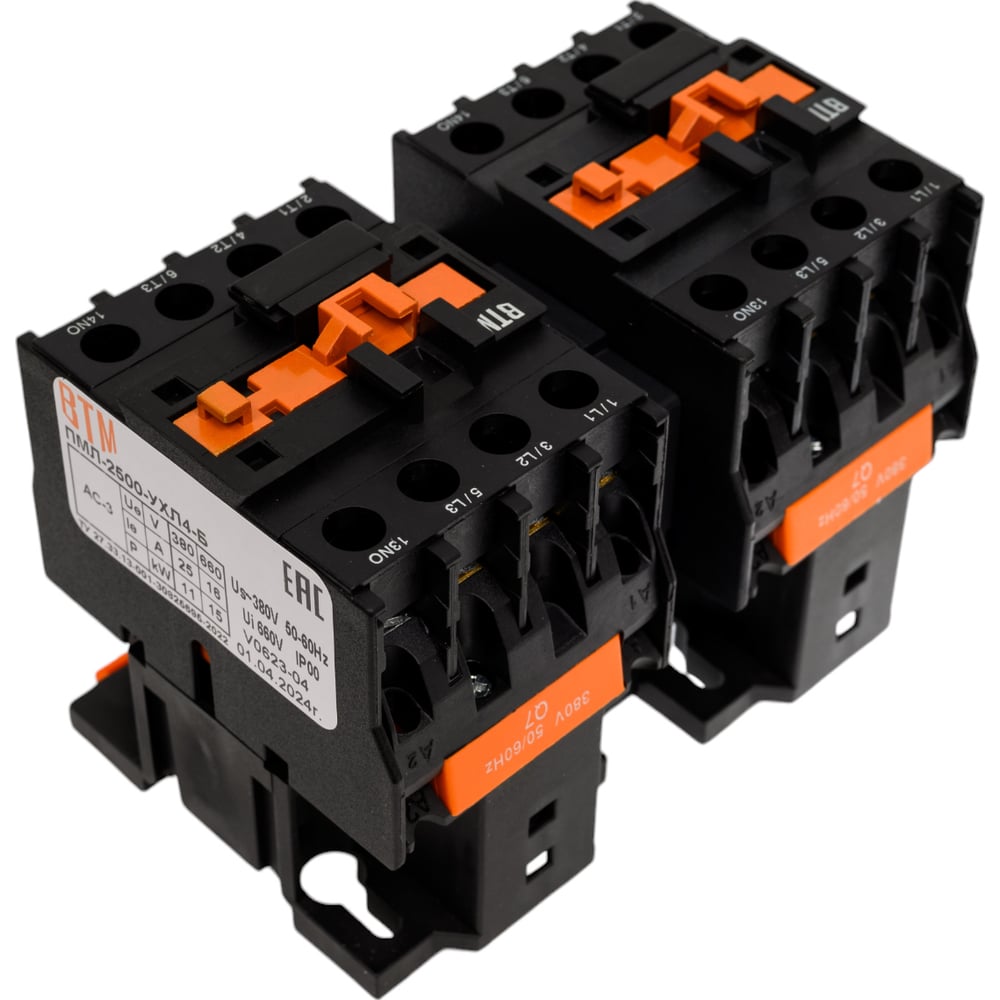Изображение товара Пускатель ВТМ ПМЛ-2500-25А-380АС-(2з)-УХЛ4-Б модульный рективный IP00 для промышленной эксплуатации