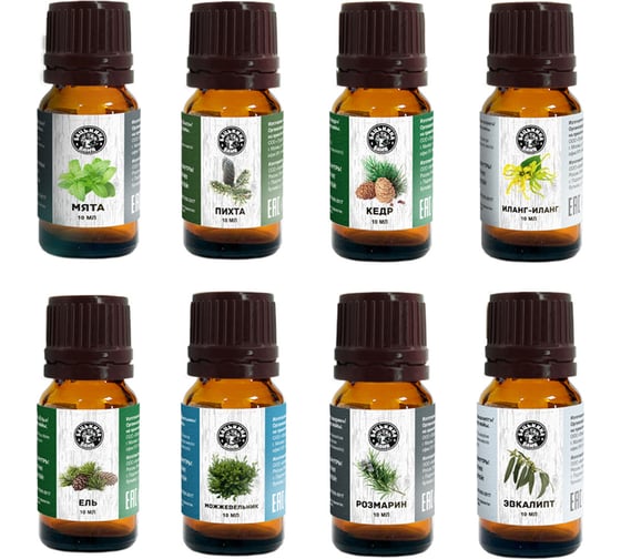 Изображение товара Эфирные масла натуральные Бацькина баня набор аромамасла Русская баня традиции, 8 шт. 16-8-набор-традиц-ВИ
