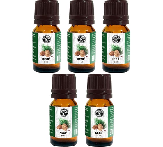 Изображение товара Эфирное масло Бацькина баня Кедр 5 шт. натуральные аромамасла для бани 16005-5-набор-ВИ