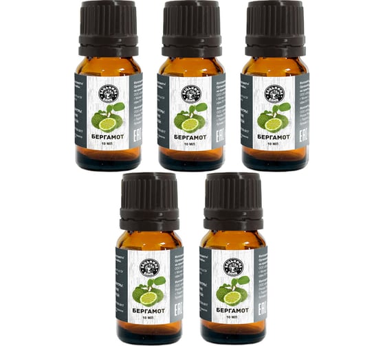 Изображение товара Эфирное масло Бацькина баня Бергамот 5 шт. натуральные аромамасла для бани 16002-5-набор-ВИ