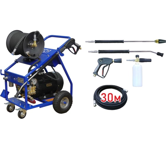 Изображение товара Мойка высокого давления для грузовой и спецтехники C-TECH 250 бар, до 15 л/мин, 7.5 кВт, профессиональная, мобильная NTR2515ET3E4BP2DFMT-30-SF60-TN90