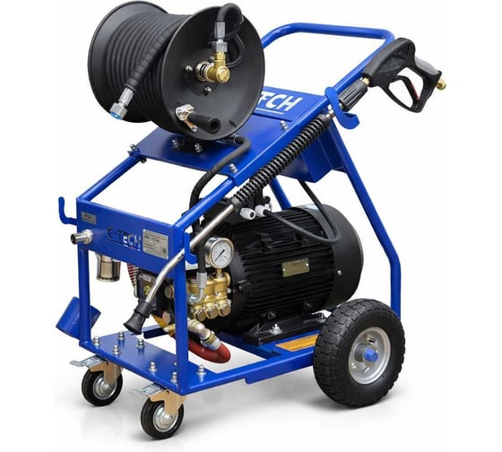 Изображение товара Мойка высокого давления для грузовой и спецтехники C-TECH 250 бар, до 15 л/мин, 7.5 кВт, профессиональная, мобильная NTR2515ET3E4BP2DFMT-30-SF60-TN90