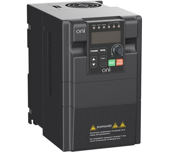 Изображение товара Преобразователь частоты ONI A150 380В 3ф 2.2кВт 6А встроенный тормозной модуль A150-33-22NT