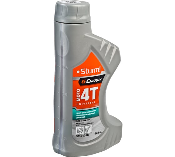 Изображение товара Масло моторное минеральное G-Energy UNIVERSAL MOTO 4T (0,946 л) для четырехтактных двигателей Sturm OM0401B