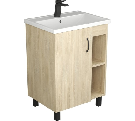 Изображение товара Тумба UNCORIA Дора 60 под умывальник Фостер 60 см, Дуб Сонома 56060