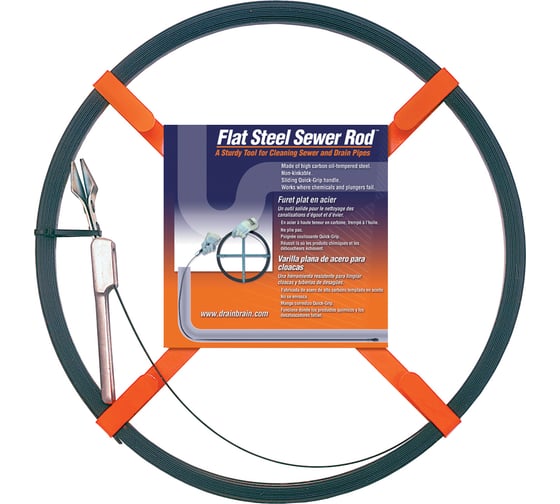 Изображение товара Лента для прочистки канализации GENERAL PIPE 13мм х 2мм, длина 15.2м (для очистки труб среднего диаметра 50-75 мм) 50BH