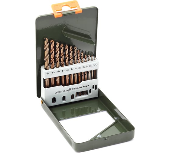 Изображение товара Набор сверл (13 шт; 1.5-6.5 мм; Cobalt 5%) по металлу Дело Техники 211213