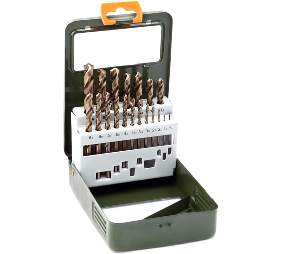 Изображение товара Набор сверл (19 шт; 1-10 мм; Cobalt 8) по металлу Дело Техники 211519