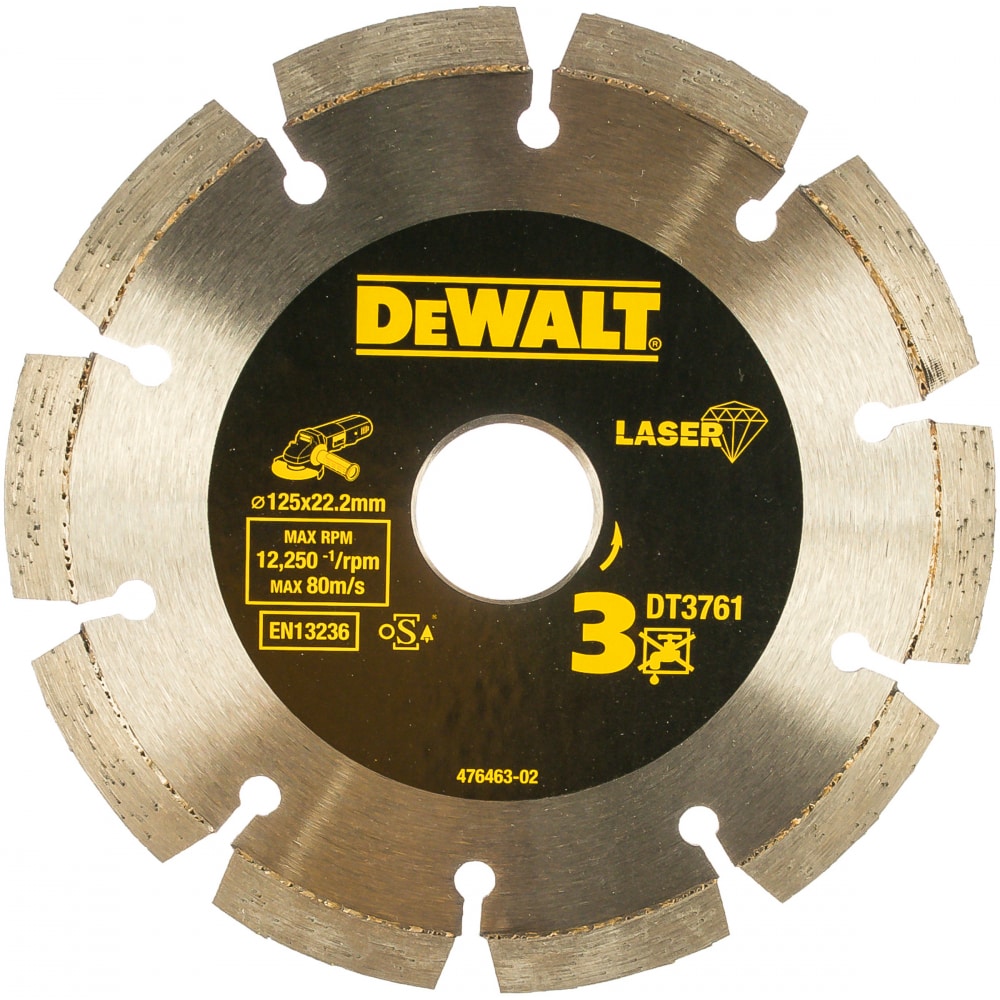 Алмазный сегментный диск по граниту для УШМ Dewalt