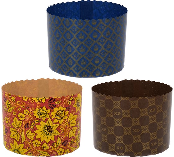 Изображение товара Набор бумажных форм для выпечки куличей MARMITON "Пасхальный" 1 л. 3шт 11349