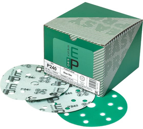 Изображение товара Круг абразивный на пленке 150 мм, P240, 15 отв., 100 шт EASY PRO 7124010