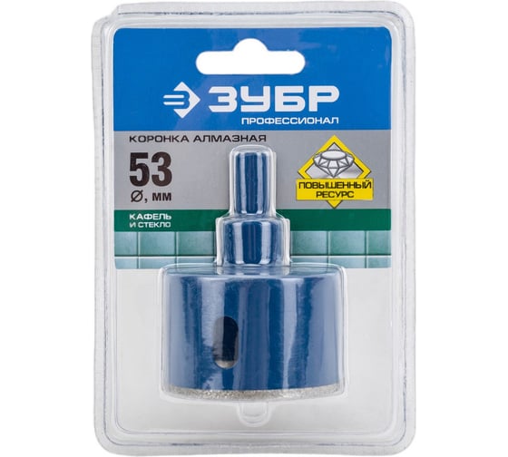 Изображение товара Сверло ЭКСПЕРТ алмазное трубчатое по кафелю и керамике (53 мм; Р60) ЗУБР 29850-53