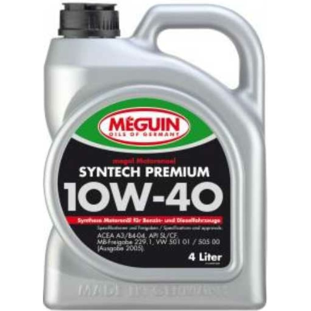 НС-синтетическое моторное масло MEGUIN 10W40 6475 Megol Motorenoel Syntech Premium 10W-40 CF/SN A3/B4 - фото 1