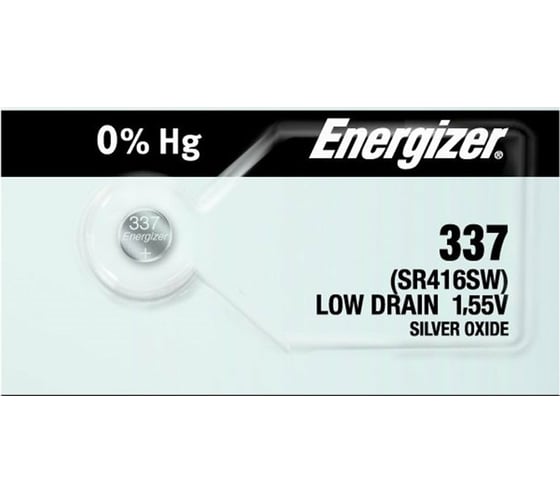 Изображение товара Батарейка Energizer 337 Silver Oxide ZM 1 шт/бл 7638900997408