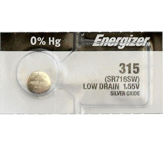 Изображение товара Батарейка Energizer Silver Oxide 315 1 шт/бл 7638900998726