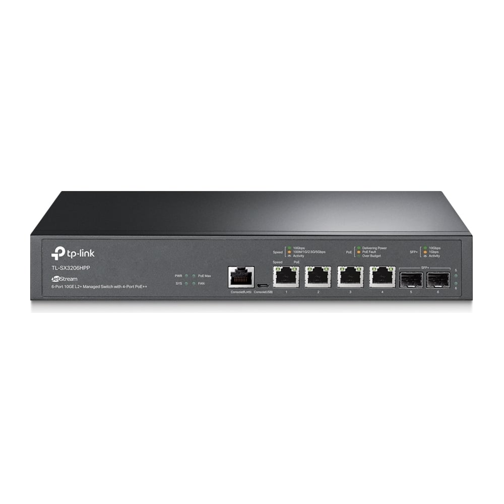 Изображение товара Управляемый коммутатор TP-Link TL-SX3206HPP с POE+ и SFP-портами
