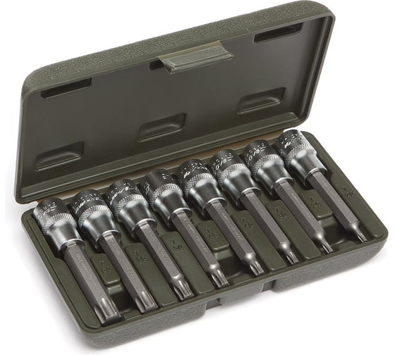 Изображение товара Набор головок со вставкой Дело Техники TORX 1/2", длина 100 мм, 8шт. 624298