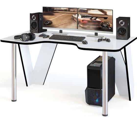 Изображение товара Компьютерный стол СОКОЛ КСТ-116 белый/черный 00-00012534