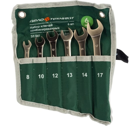 Изображение товара Набор комбинированных ключей 6 шт в сумке ДТ/20 Дело Техники 511061