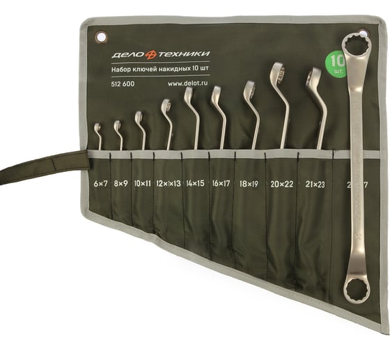 Изображение товара Набор ключей Дело Техники накидных 10 штук, планшет тетрон. 512600