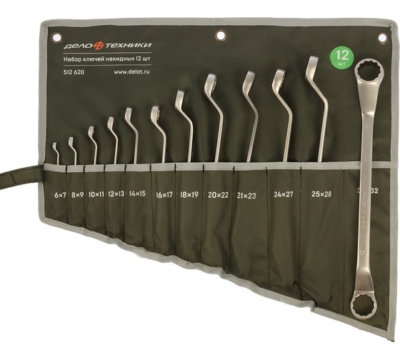 Изображение товара Набор ключей Дело Техники накидных 12 штук, планшет тетрон. 512620