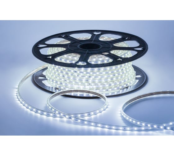 Изображение товара Светодиодная лента OGM 220В, 5Вт/м, smd2835, 60д/м, ip65, 300Лм/м, 10x7мм, 50м, 6500к / O17-03