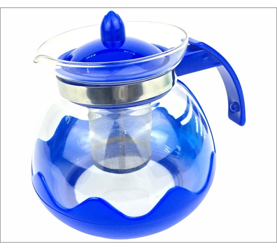 Изображение товара Заварочный стеклянный чайник Кошкин Дом 1,5 л, 3 цвета, сито из нержавеющей стали 50-00-150