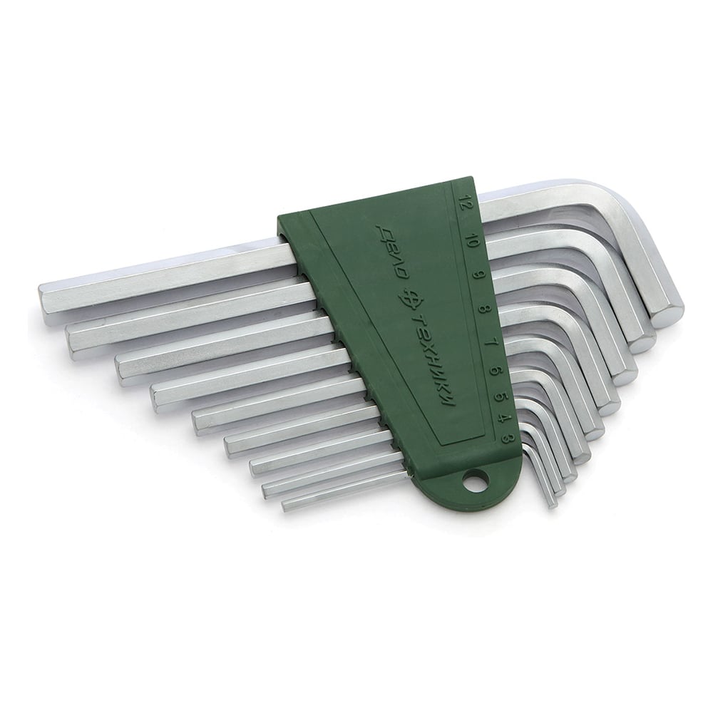 Изображение товара Набор шестигранных ключей 9 шт 3-12 мм Дело Техники CrV хром