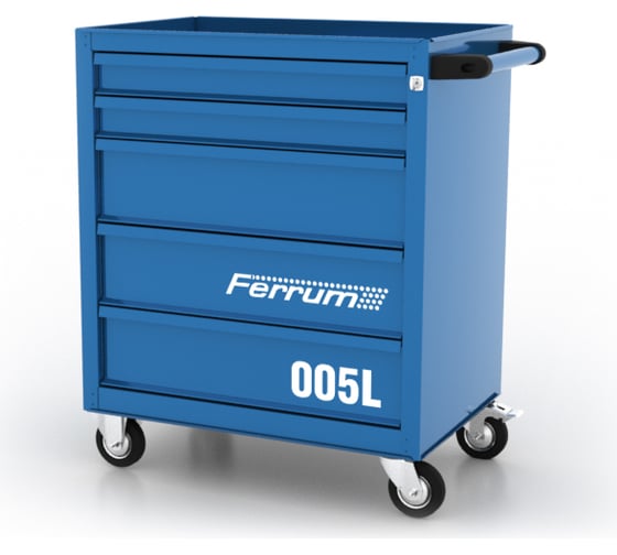 Изображение товара Тележка инструментальная FERRUM с 5 ящиками 02.005L-5015