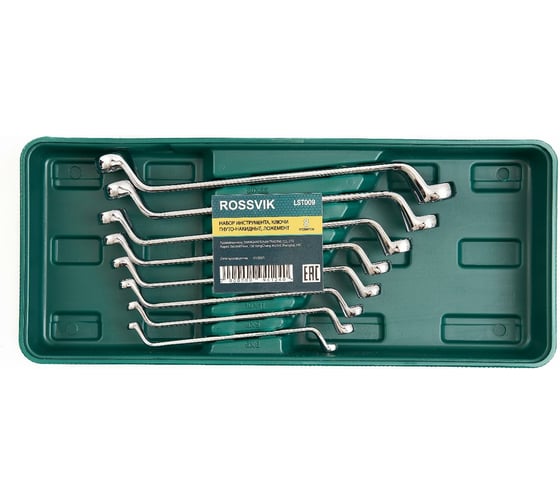 Изображение товара Набор гнуто-накидных ключей Rossvik ложемент, 8 предметов LST009