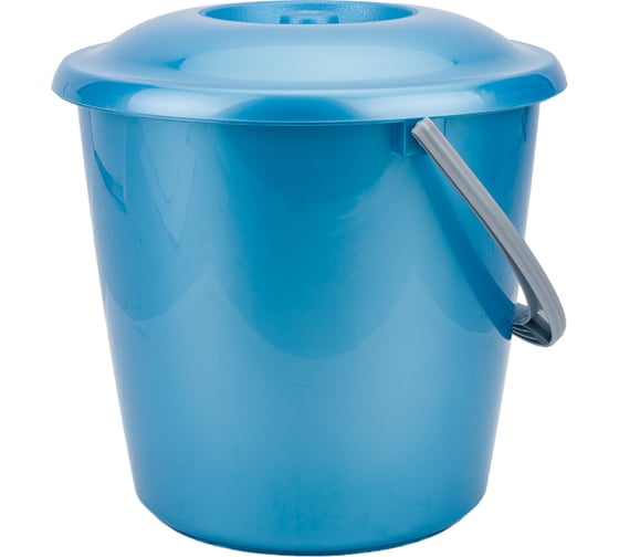 Изображение товара Ведро Martika Соло 5 л, с крышкой, перламутровое бирюзовое С631КБИР